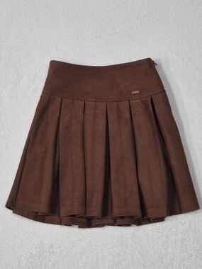 Girl's Zara Faux Suede Pleated Skirt